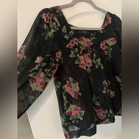 Jessica Simpson Floral Sheer Women's Blouse XS - Picture 7 of 11